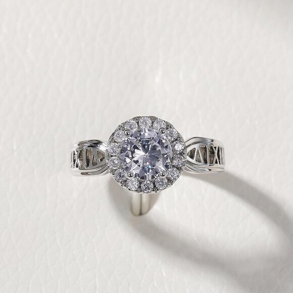 ▶14K WHITE GOLD DAINTY DIAMOND FASHION ANILLOS HOLLOW BAND RING, L125 - Picture 10 of 10